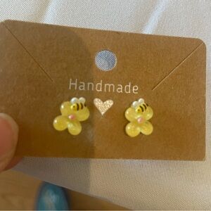 Resin Bee Stud Earrings
